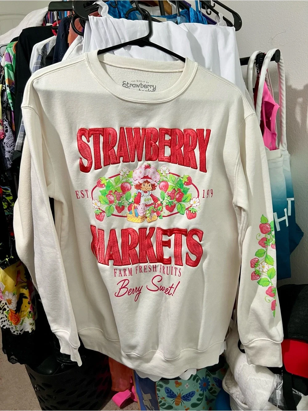 Cream 'Strawberry Shortcake Markets' Graphic Sweatshirt - Picture 8 of 16